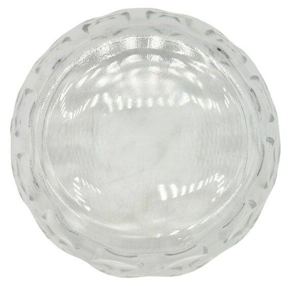 Vintage Clear Glass Bowl with Lid Embossed Floral Design Decorative Tableware - Picture 5 of 9